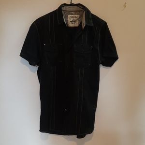 M Drill navy button collared shirt